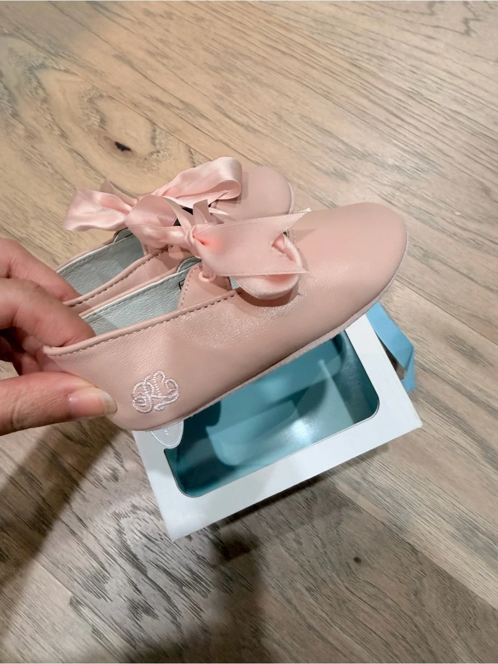 Ralph Lauren Pink lambskin Mary Jane Baby Shoes